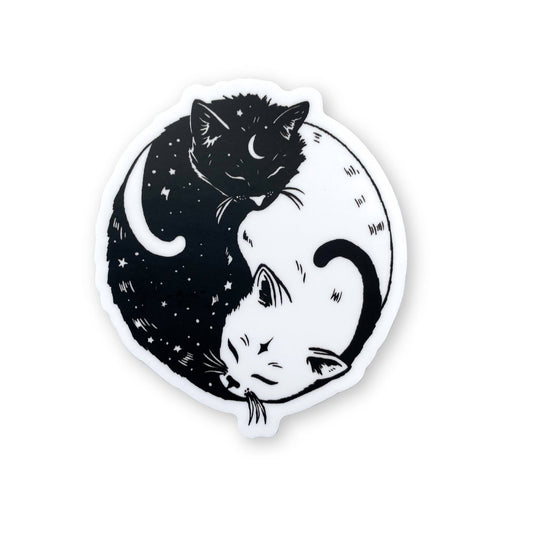 Yin Yang Cats Sticker