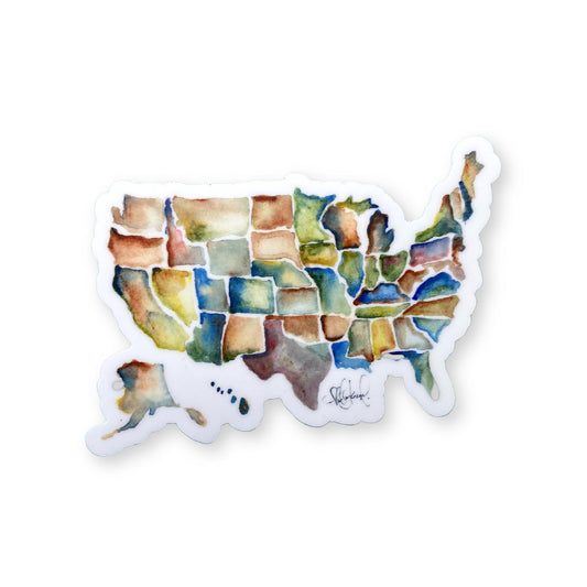 Watercolor USA Sticker