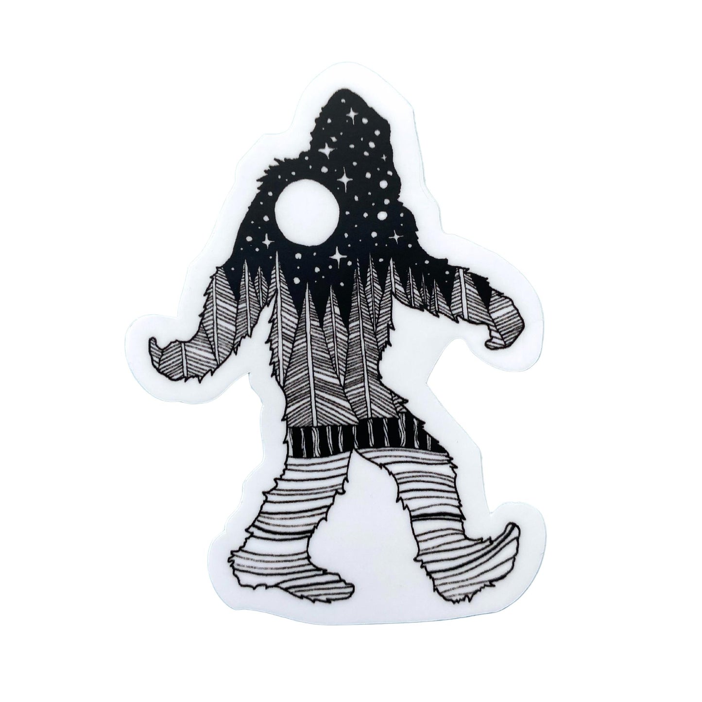 Black & White Night Sky Big Foot Sticker