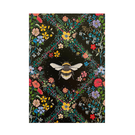 Bumble Bee & Ditsy Flowers Greeting Card