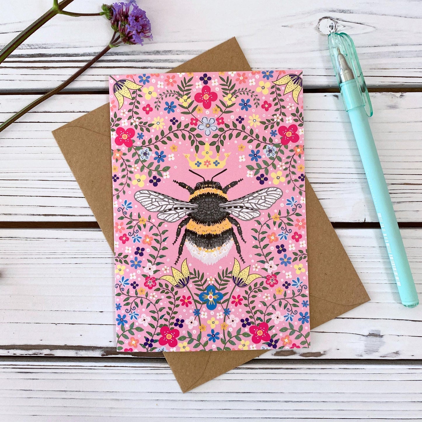 Queen Bee Pink Greeting Card