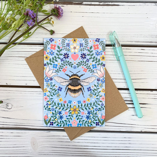 Bumble & Flowers Greeting Card