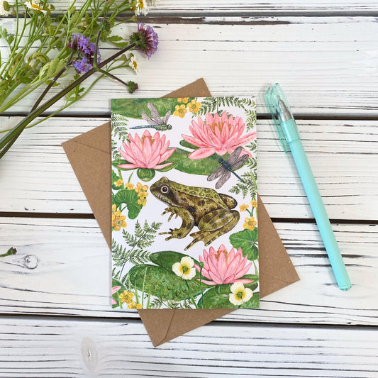 Floral Frog Greeting Card