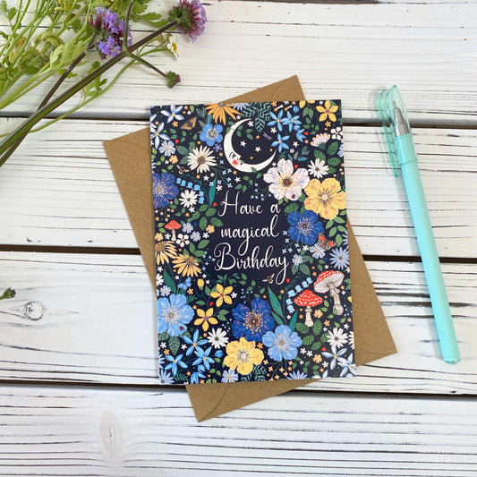 Magical Moon Birthday Greeting Card