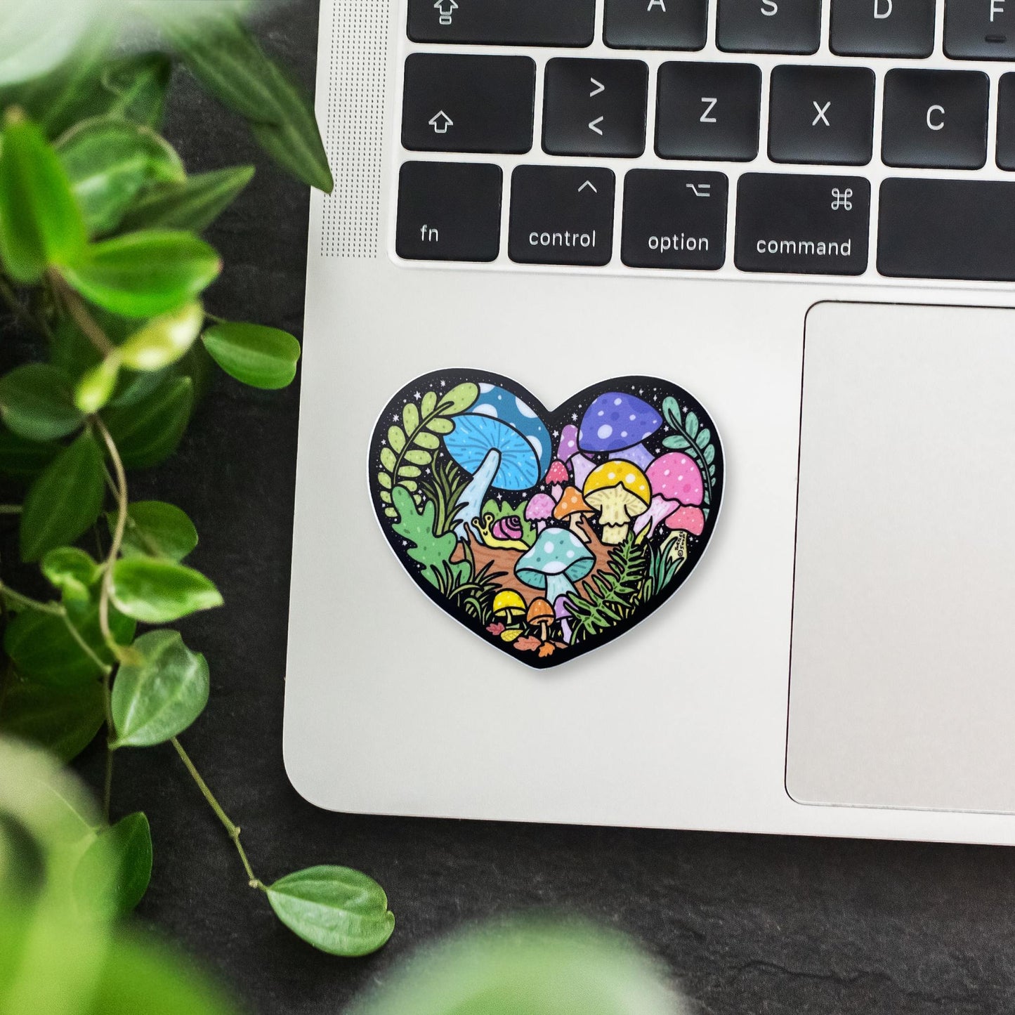 Forest Mushroom Heart Sticker