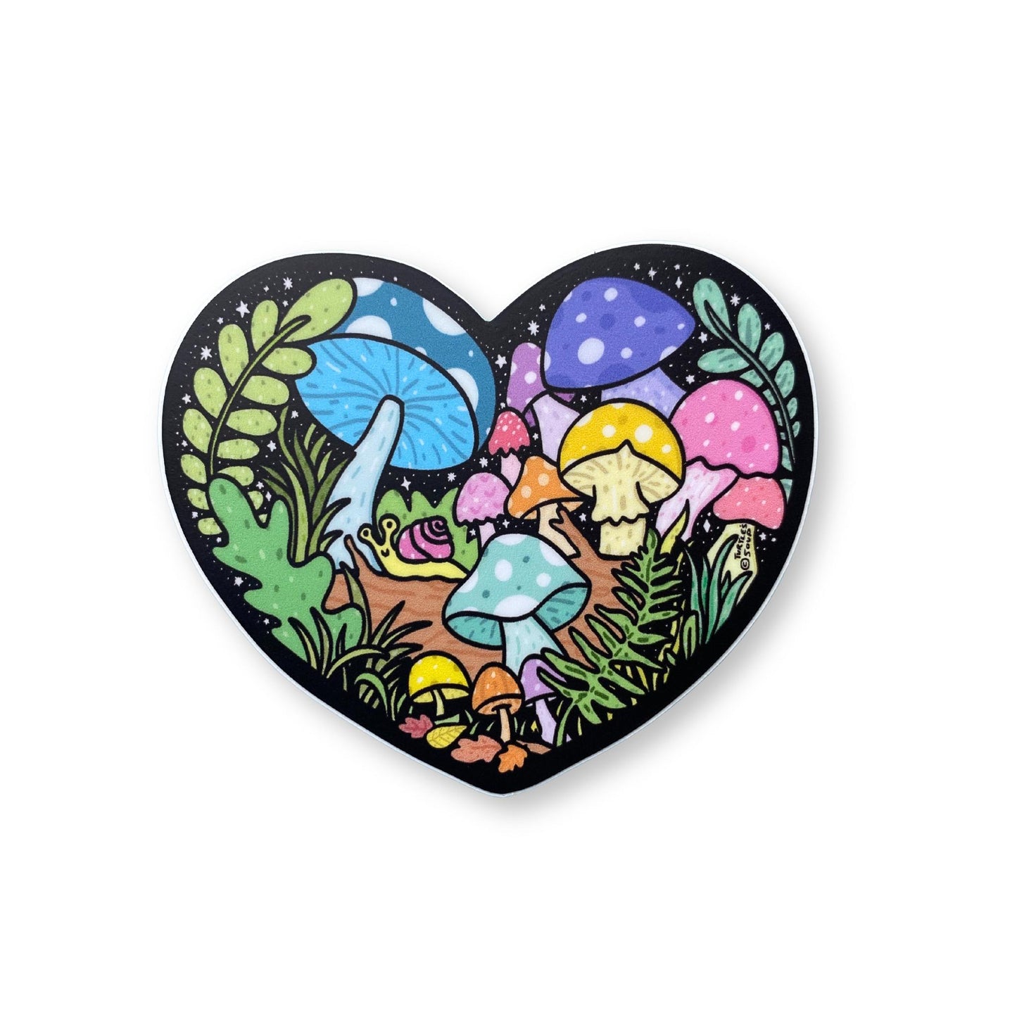 Forest Mushroom Heart Sticker