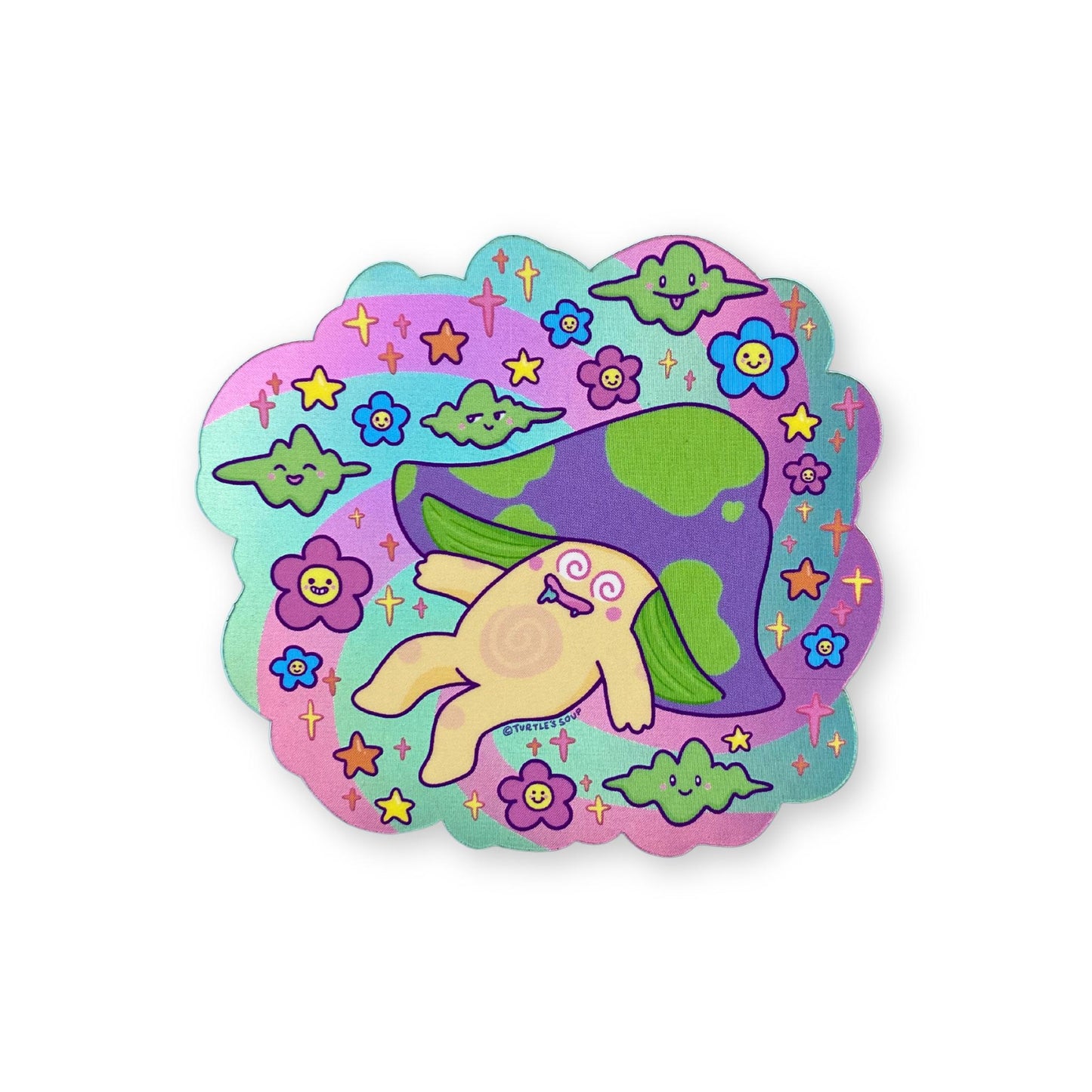 Holographic Trippy Mushrooms Sticker