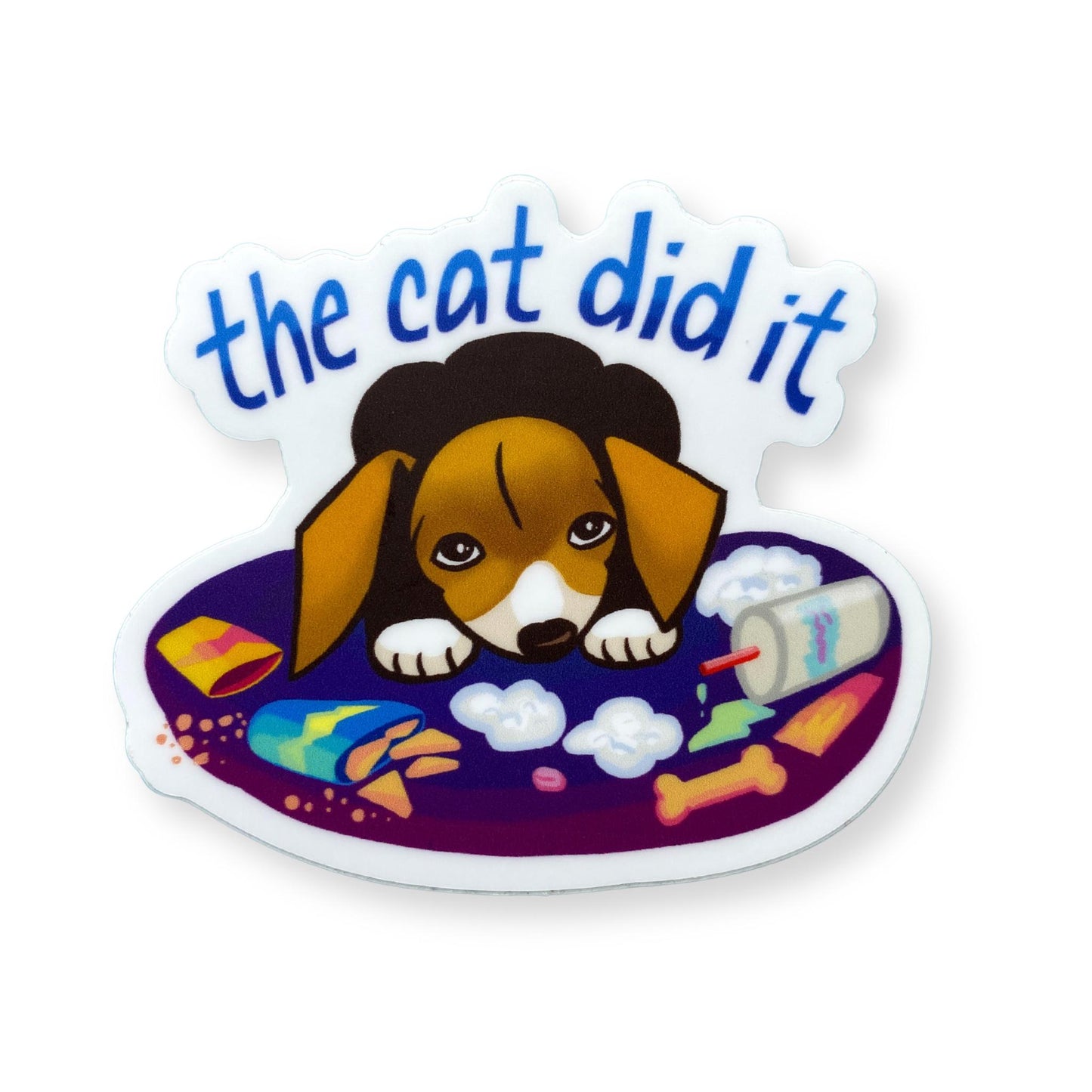 The Cat did it Sticker