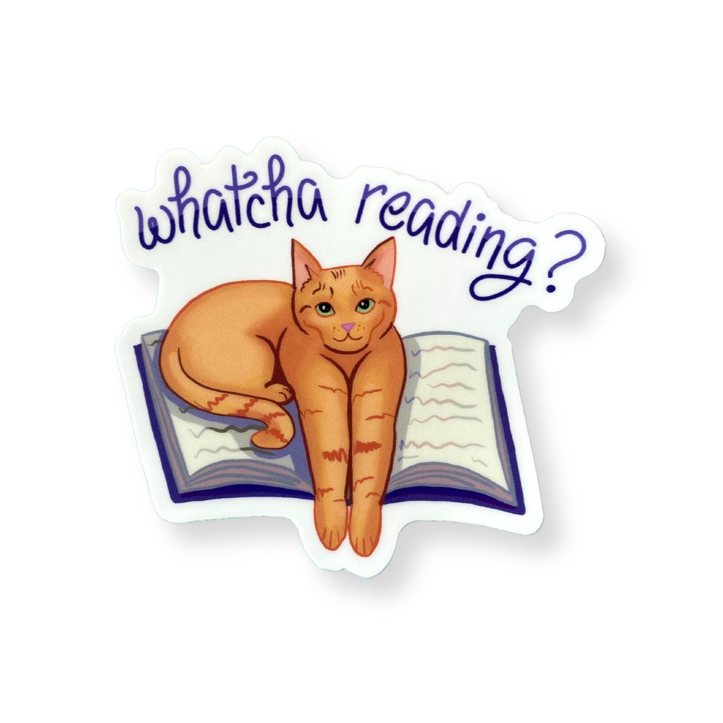 Watcha Reading? Cat Sticker