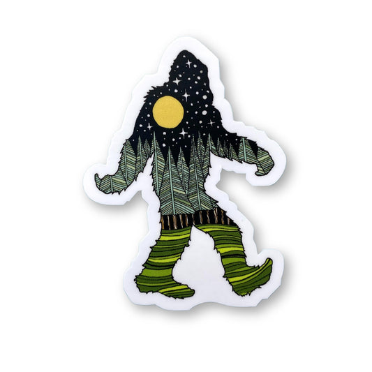 Bigfoot Night Sky Large Sticker