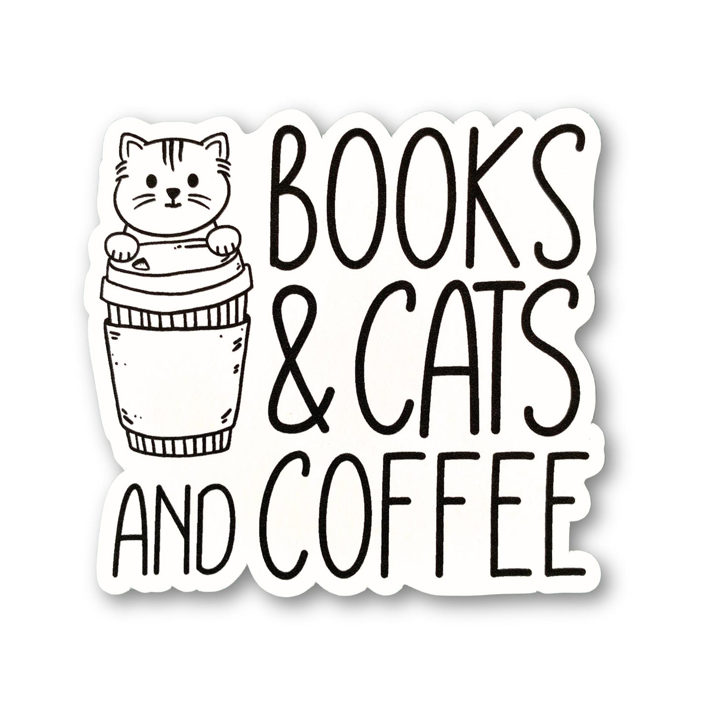 Books, Cats & Coffee Sticker