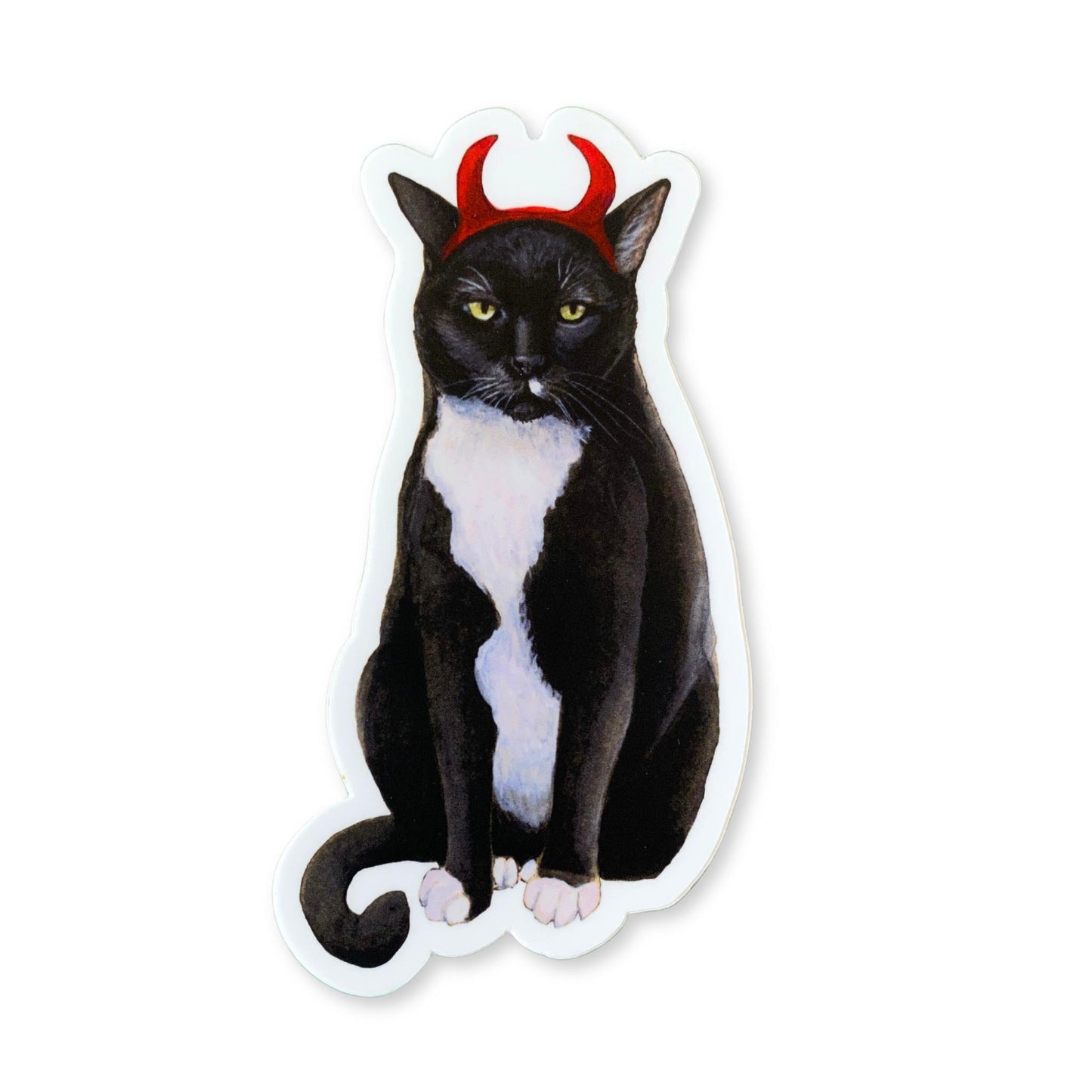 Tuxedo Devil Cat Sticker
