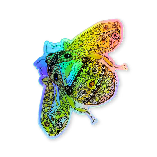 Iridescent Detailed Bee Sticker