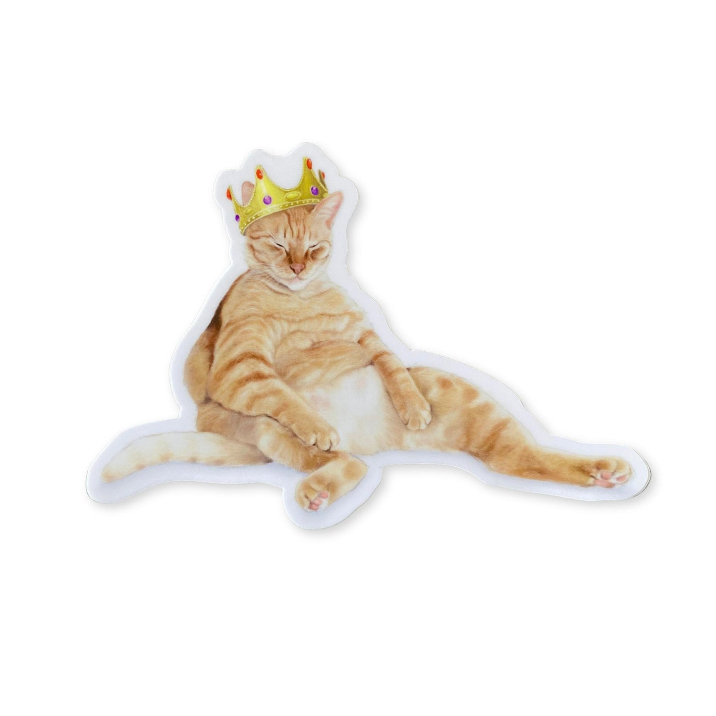 King of Naps Orange Tabby Sticker