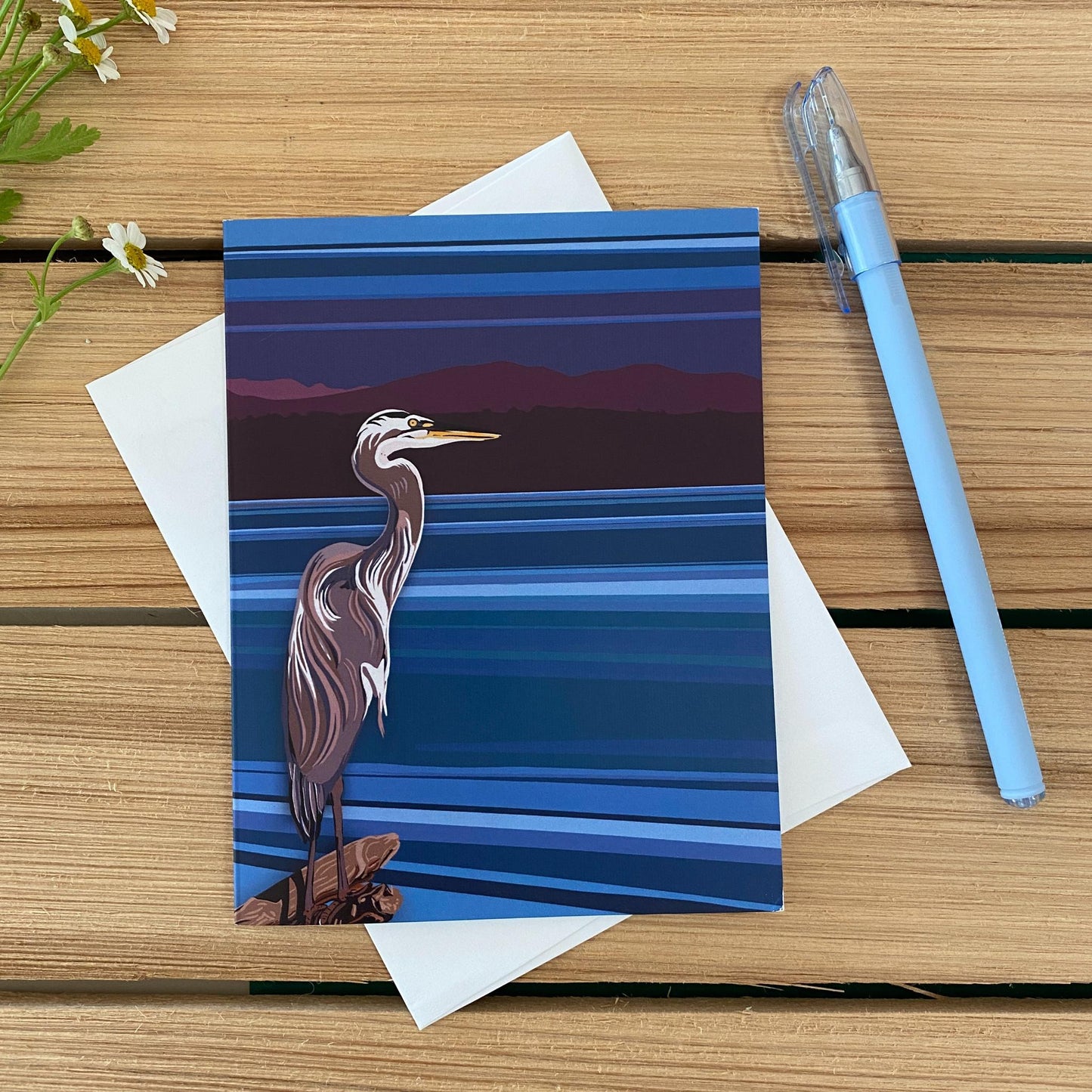 Heron in the Ocean Breeze Greeting Card