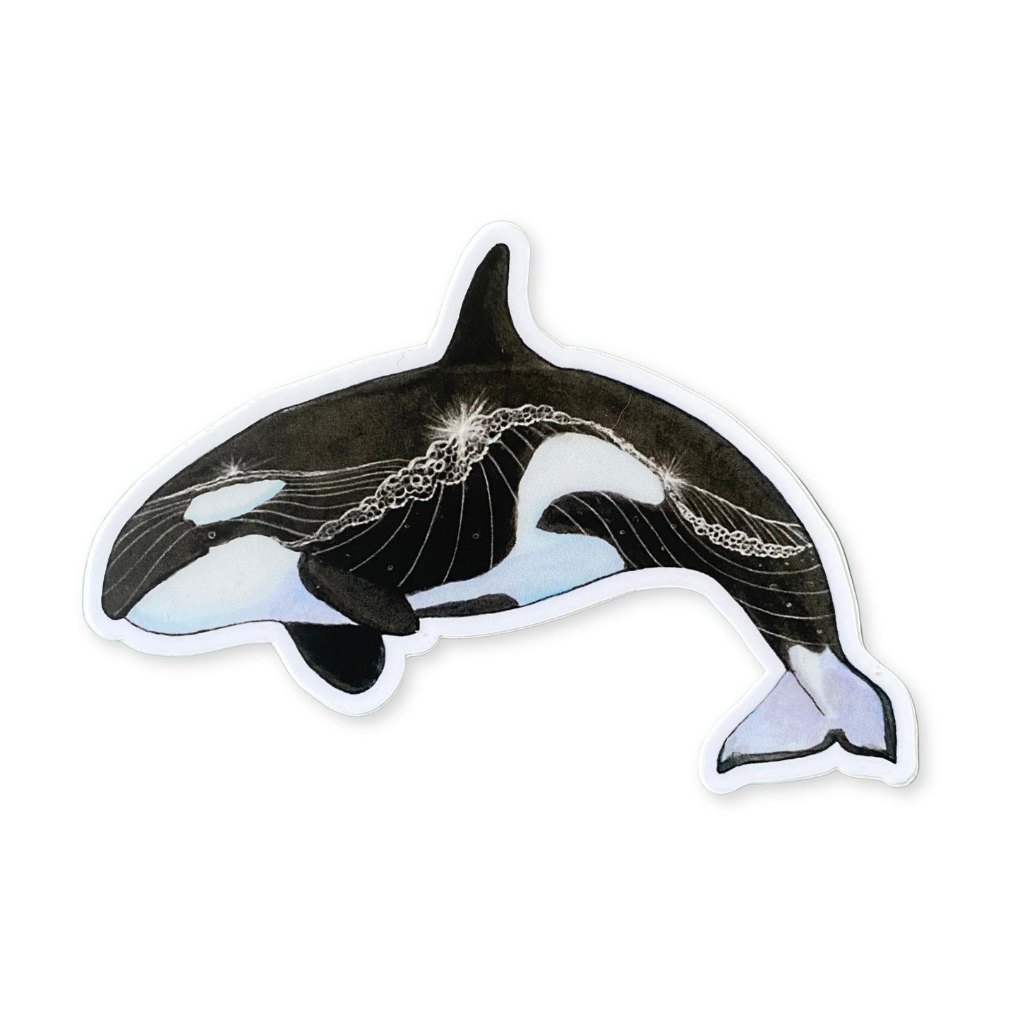 Orca Whale with Waves Sticker