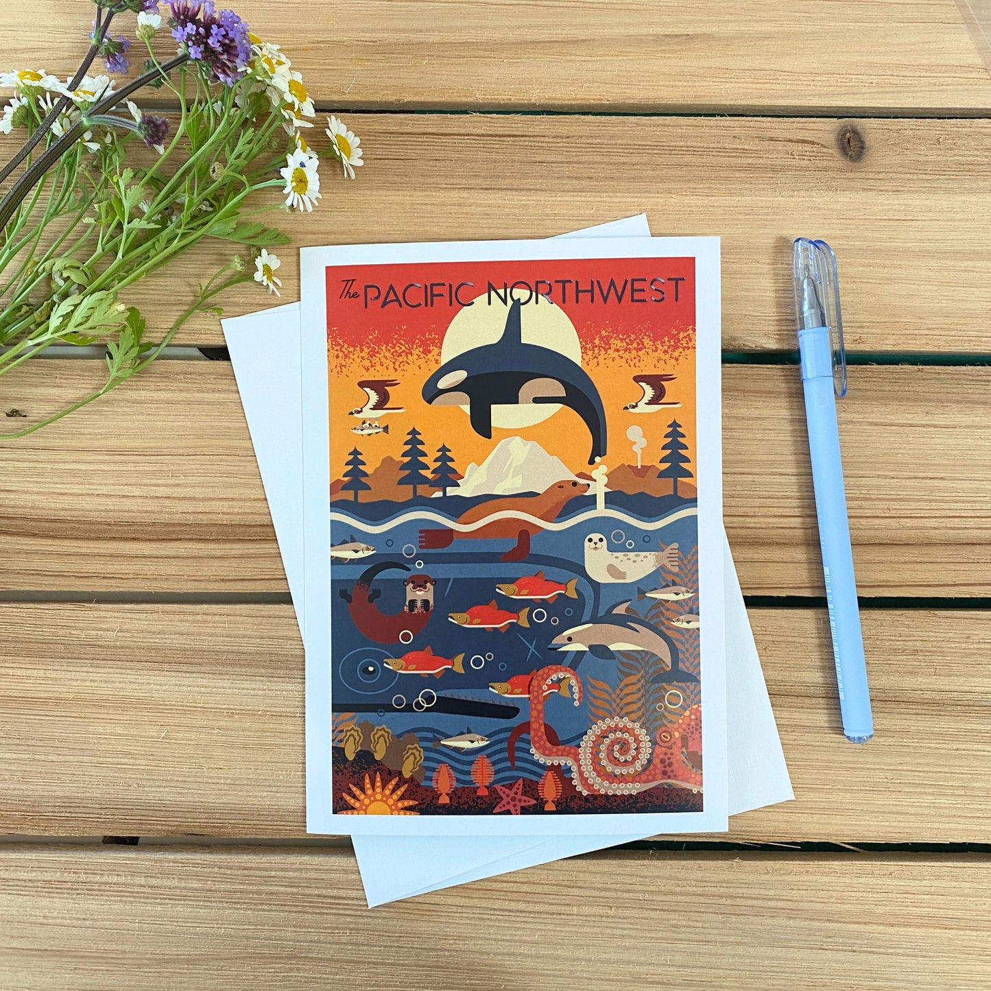 Pacific Northwest Marine Animals Greeting Card