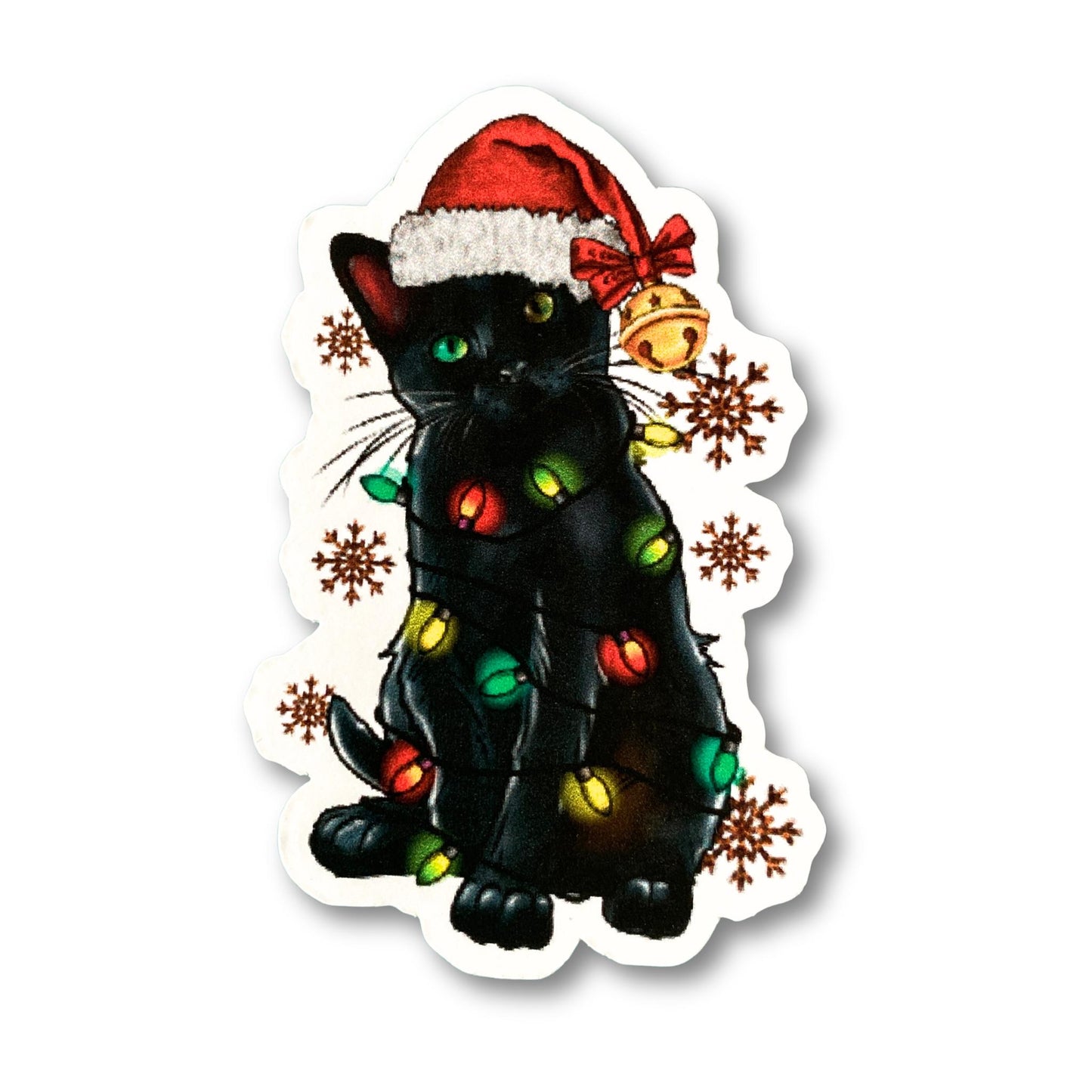 Christmas Cat with Lights Sticker