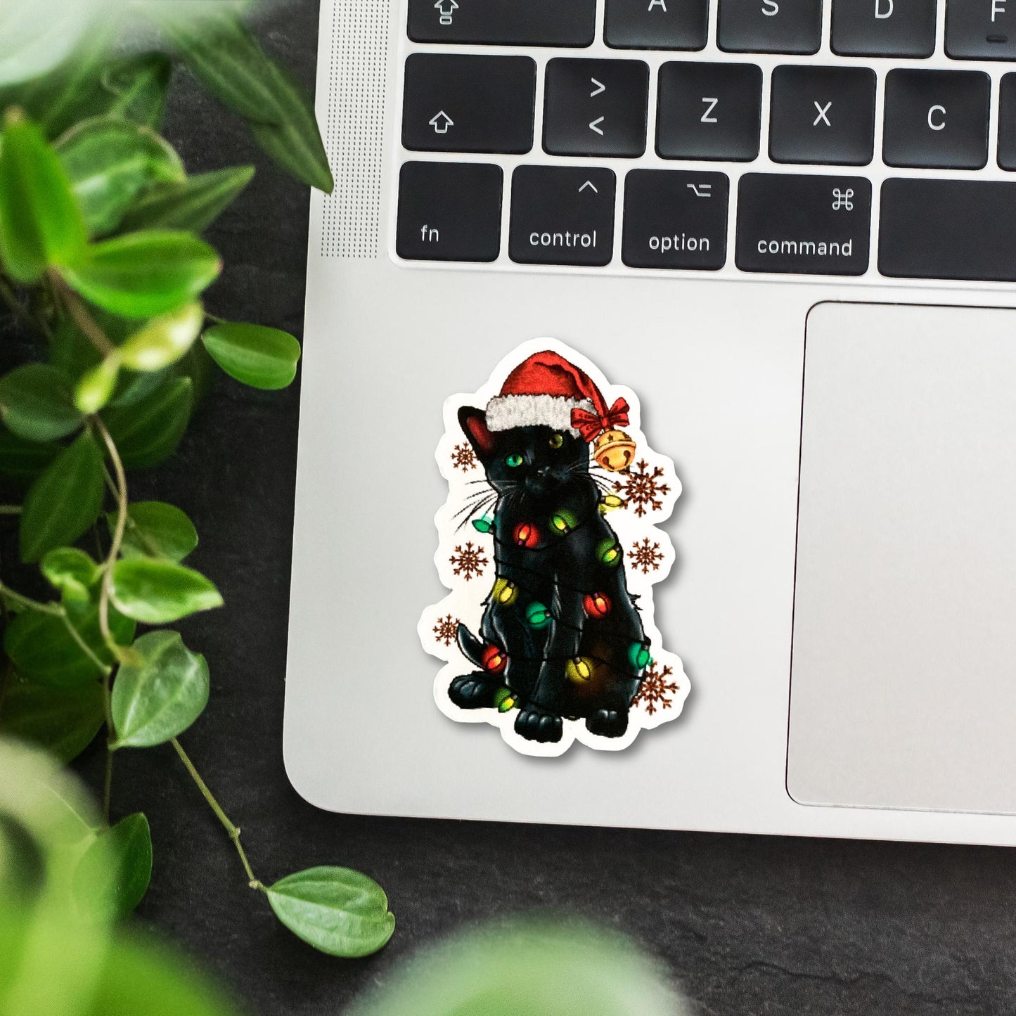 Christmas Cat with Lights Sticker